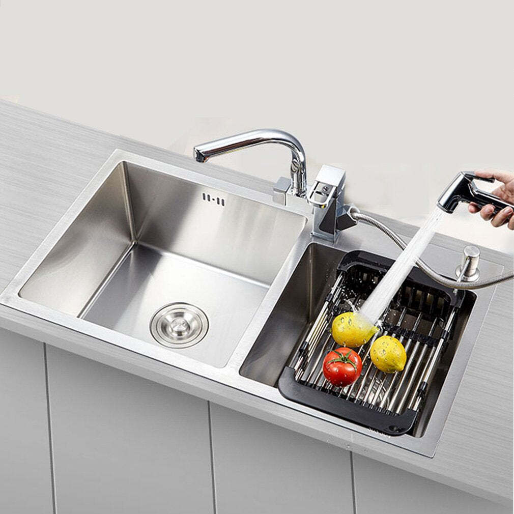 STAINLESS STEEL EXPANDABLE KITCHEN SINK DISH DRAINER (2189)