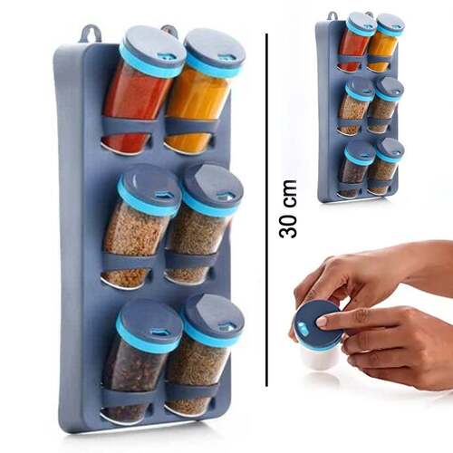 SPACE SAVER SPICE RACK 6 PIECE SPICE SET (PLASTIC) (2574)