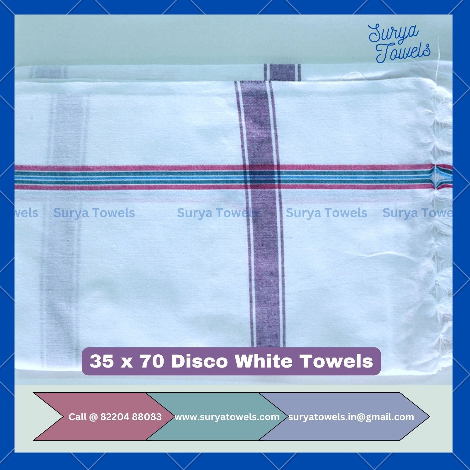 Cotton Gamcha 35x70 200g Disco White Towels