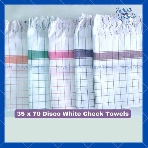 Cotton Gamcha 35x70 200g Disco White Check Towels