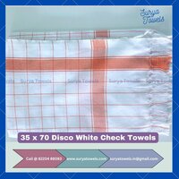 Cotton Gamcha 35x70 200g Disco White Check Towels