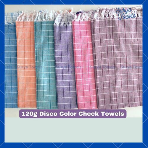 Cotton Gamcha 27x54 120g Disco Color Check Towels
