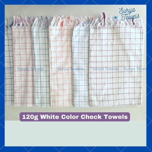 Cotton Gamcha 27x54 120g Disco White Check Towels