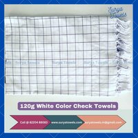 Cotton Gamcha 27x54 120g Disco White Check Towels