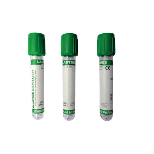 Transparent-Green Lithium Heparin Non Vacuum Blood Collection Tubes