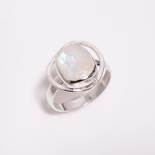 Rainbow Moonstone Rose Cut Gemstone 925 Sterling Silver Ring Size Us 8 Girls Fashion Rings Exporter Gender: Women