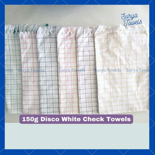 Cotton Gamcha 30x60 150g Disco White Check Towels