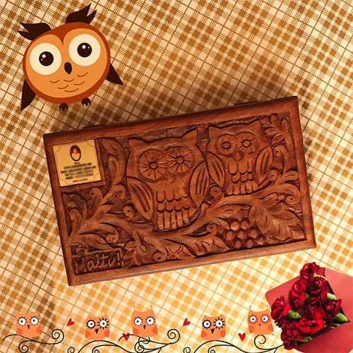 Wooden Owl Gift Pack Box