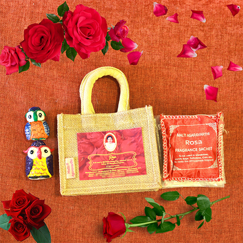 Rosa Fragrance Jute Bag