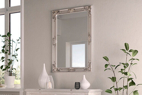 White & Golden Glass Mirror