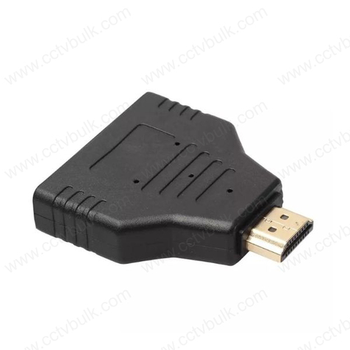 Black Hdmi Male To Female 1 To 2 Way Splitter