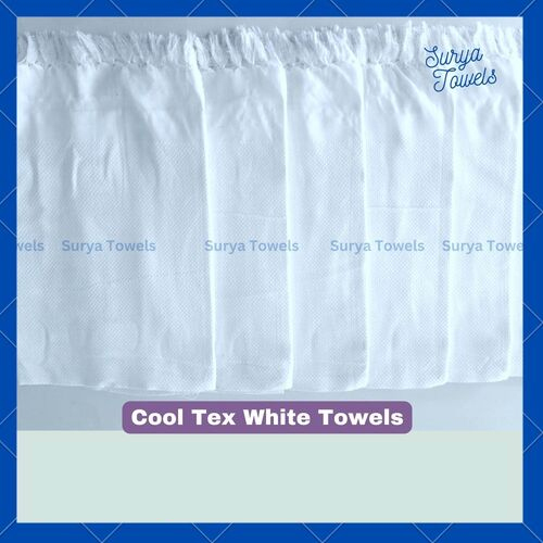 Cool Tex White Cotton Bath Towels 30x60 150g