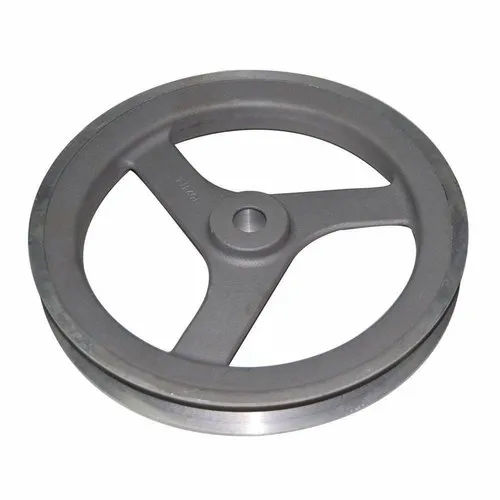 Grey Mild Steel Motor Pulley Round Casting