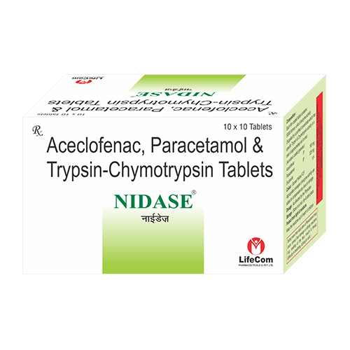 Aceclofenac And Paracetamol Trypsin Chymotrypsin Tablets