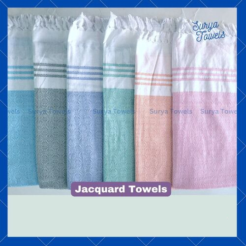 Jacquard Cotton Bath Towels 30x60 inches 150g - Sustainable Cotton, 6 Color Variants, Quick Dry, Soft Touch, Customizable Size & Logo