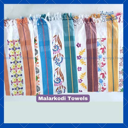 Malarkodi Cotton Printed Bath Towels 30x60 150g