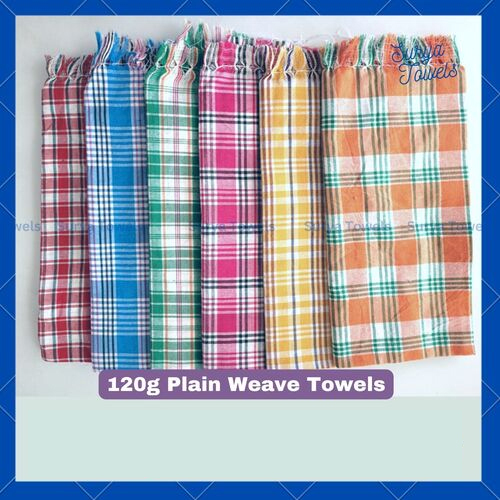 Plain Woven Cotton Bath Towels 27x54 120g