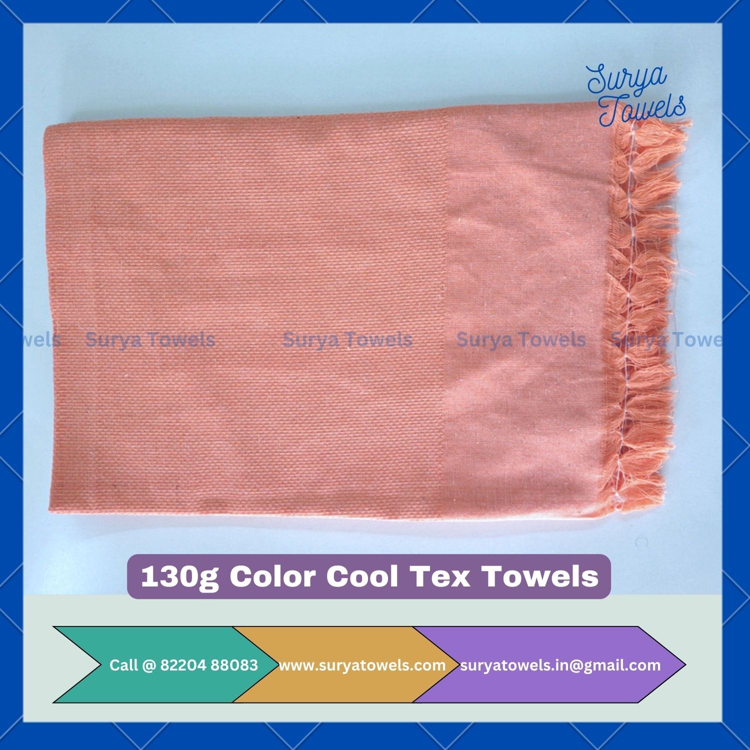 Color Cool Tex Cotton Bath Towels 30x60 130g