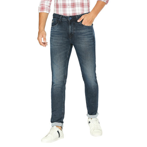 Washable Mens Straight Fit Solid Jeans