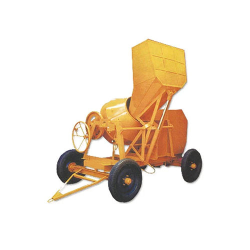 Yellow Mild Steel Hydraulic Concrete Mixer