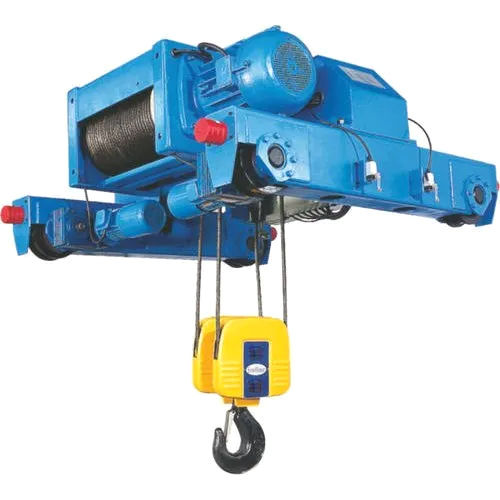 Electric Wire Rope Hoist - Various Sizes, Blue Color | Electric Power Source, Industrial Usage, Heavy-Duty Performance