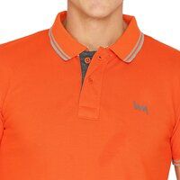 Mens Orange Color Collar T-Shirts