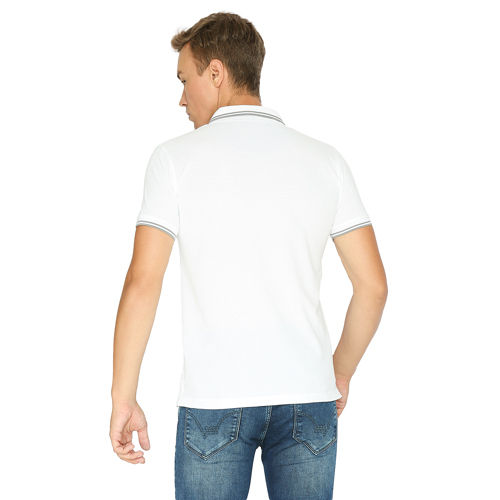 Mens White Color Collar T-Shirts