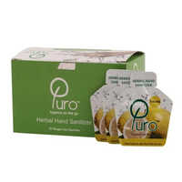 50 Sachets Herbal Hand Sanitizer Box - Durable Synthetic Material, Yellow Color, Single Use, 1.5 Years Shelf Life | Suitable For All Ages, Industrial & Commercial Use