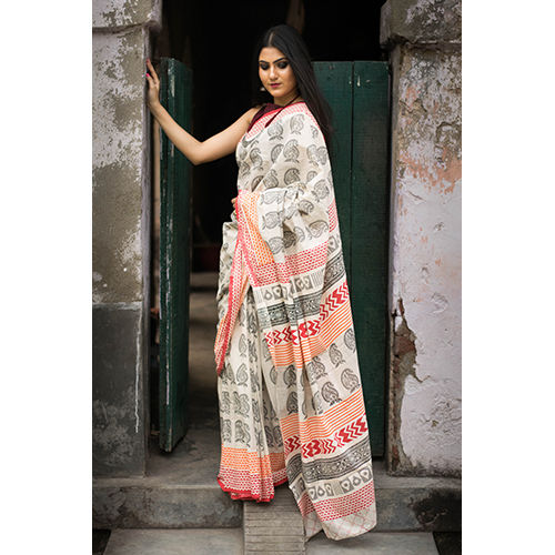 Multicolor Fancy Cotton Saree