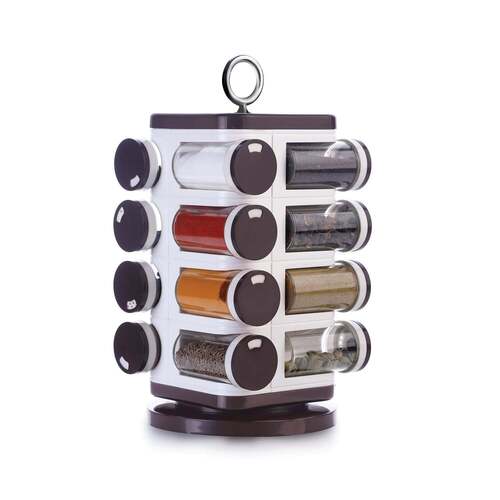 Ganesh Multipurpose Revolving Spice Rack With 16 Pcs