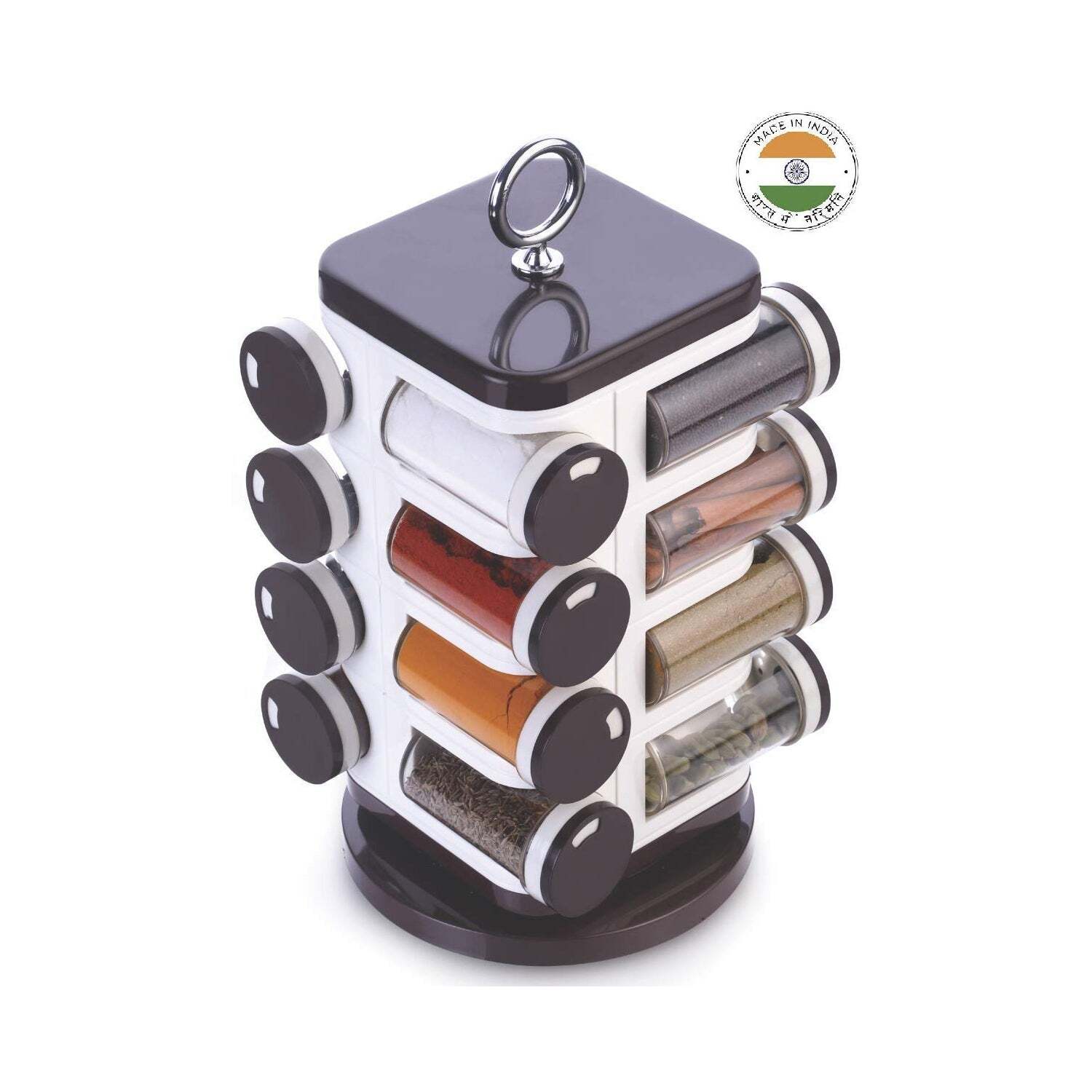Ganesh Multipurpose Revolving Spice Rack With 16 Pcs