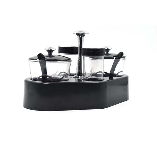 Multi / Assorted Ganesh Rendy Condiment Set For Kitchen Transparent Jar ...