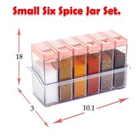 PLASTIC SPICE JARS (6 PCS 14X22X8CM MULTICOLOUR) (0122)