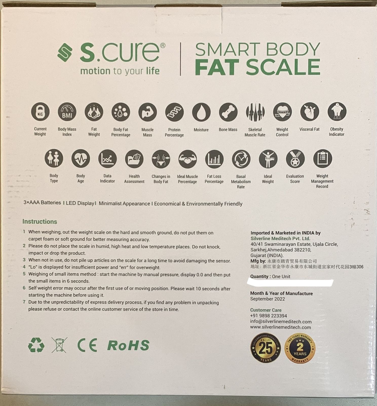 Smart Body Fat Sale ( Model - BMI 140) SCURE