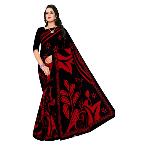 Black & Red Special Designed Sarees