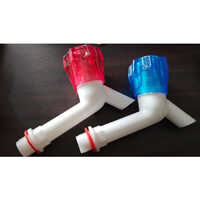 White Pvc Water Tap - 15mm Round Design | Durable Plastic, Multiple Sizes Available, Multicolor Options