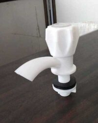 Crystal Pillar Cock - Pp Material, Size 15 Mm, Color White | Round Design, Ideal For Bathroom Fittings, Box Packing