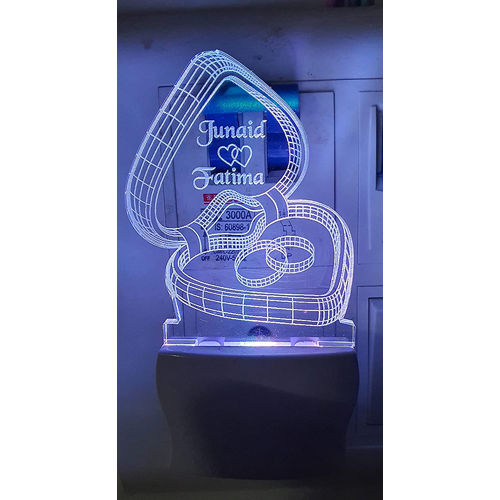 Acrylic Personalised 7 Colour Changing 3D Illusion LED Night Lamp