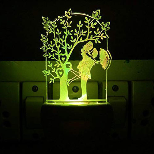 Love couple With Umbrella 3D Illusion Night Lamp