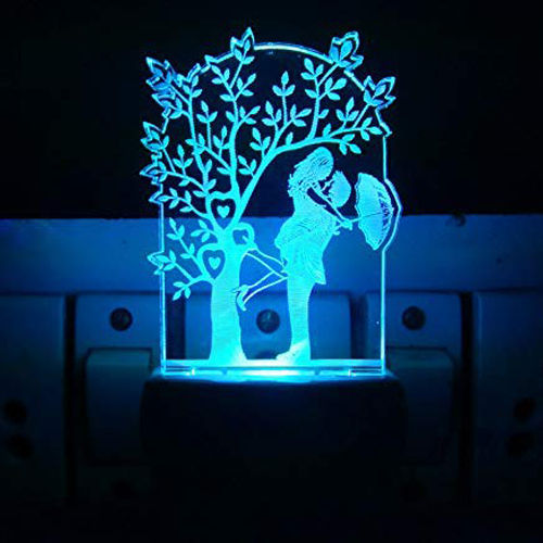 Love couple With Umbrella 3D Illusion Night Lamp