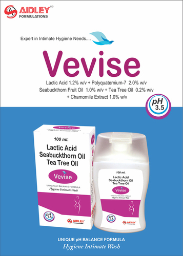Vaginal Wash Antiseptic Vaginal Wash Lactic acid 1.2%w/v + Tea Tree Oil 0.02%w/v + Sea Buckthorn Fruit Oil 1.0%w/v + Polyquaternim 7 2.0%w/v + Chamomile Extract 1.0%w/v