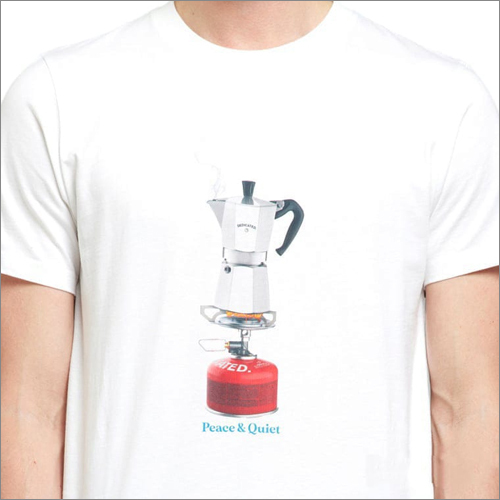 White 8359 Sustainable Mens Printed T Shirt