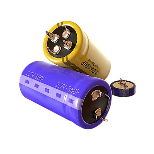 Purple And Yellow Electric Capacitor