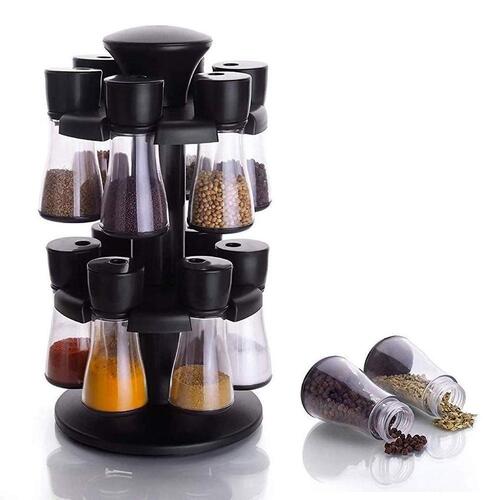 REVOLVING PLASTIC SPICE RACK MASALA ORGANISER (12 PCS ) (0095)