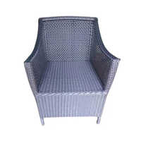 Outdoor Wicker Chair - Grey Wicker Wood, Modern Design With Glossy & Matt Finish | 3-year Warranty, Indian Style For Garden Usage, Durable Steel Frame