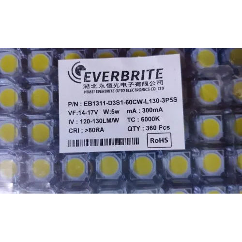 5W EB1311 14V - 17V 300MA 3000K  Warm White Cob LED Chip