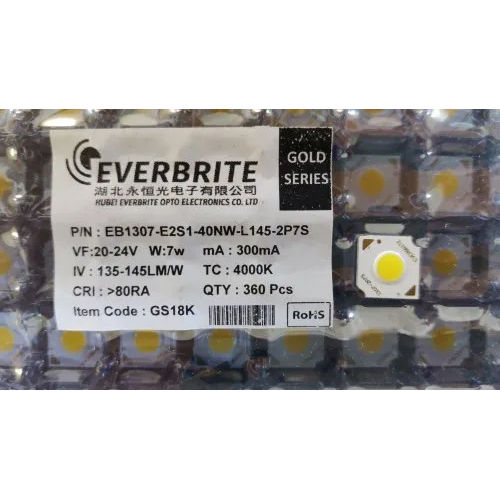 7W Eb1307 Gold Series Cob Led Chip Application: Industrial