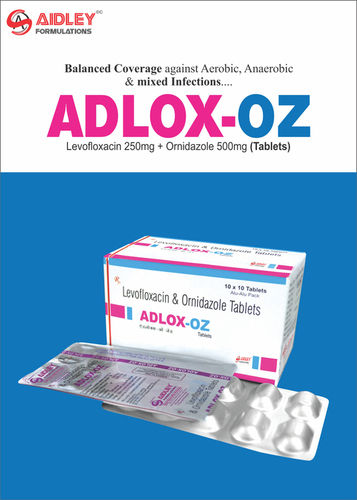 Tablet Levofloxacin 250mg + Ornidazole 500mg
