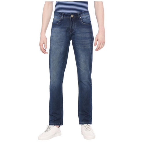 Washable Mens Ink Blue Slim Fit Solid Jeans