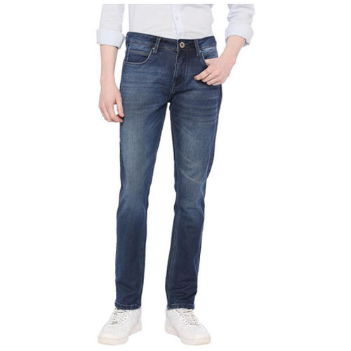 Mens Ink Blue Skinny Fit Solid Jeans